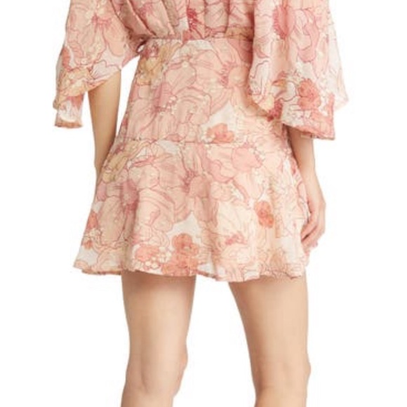 Embroidered dolman sleeve wrap dress. - Picture 5 of 7